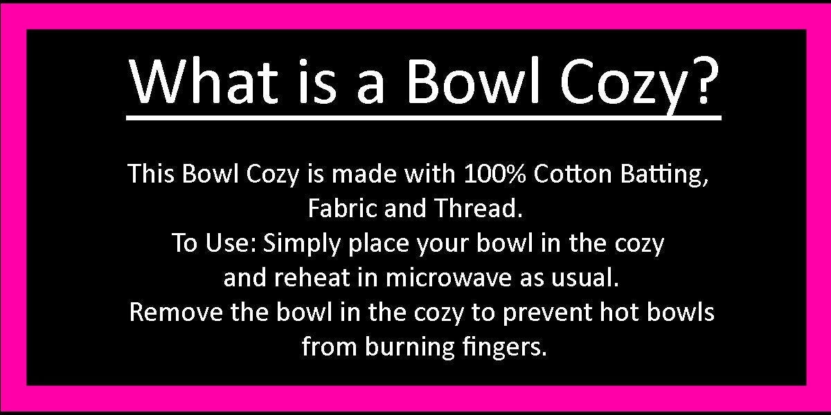 Bowl Cozy Microwave Safe Cotton Hot Soup Bowl Pot Holder in a Reversible  Black Sunflower and Yellow Hatched Fabric Print