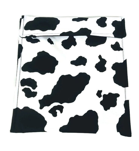 Baked potato bag in a Cow Hide Fabric Print by Sewuseful Studios