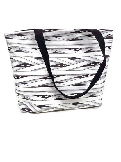 Glow in the Dark Mummy Trick or treat Bag or Tote Bag with Pocket