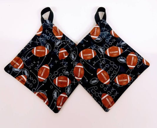 Pot holder for kitchen Pot Holder Set Oven Hot Pad Pot Holder for Cooking or Baking in a Football Chalkboard Fabric Print