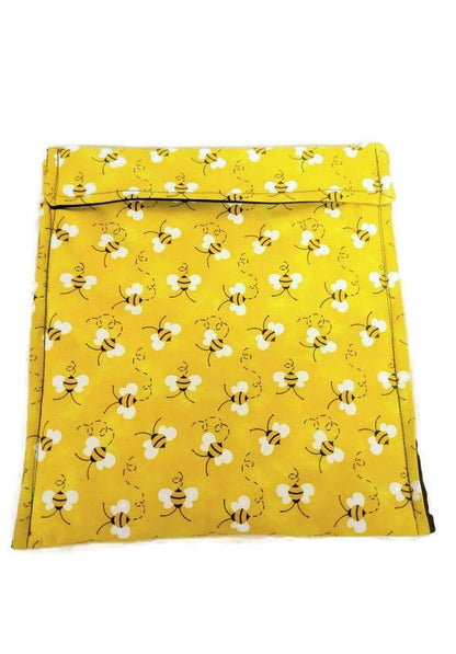 Potato Bag in a Yellow Honey bee Fabric Print by Sewuseful Studios LLC