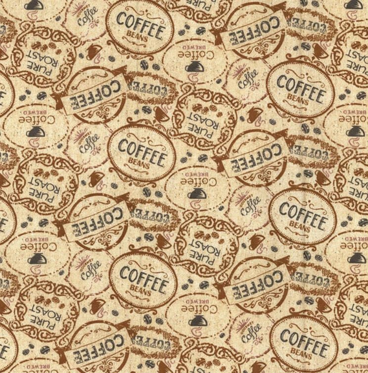 Bowl Cozy Microwave Safe Cotton Soup Hot Bowl Pot Holder in a Pure Roast Coffee Bag and Solid Brown Fabric Print