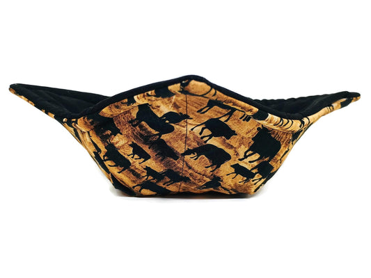 Bowl Cozy Quilted Cotton Microwave Safe Wooden Steer
