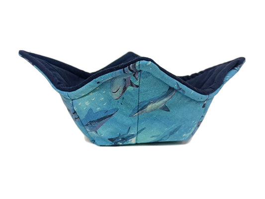 Bowl Cozy Microwave Safe Cotton Hot Soup Bowl Pot Holder in a Realistic Shark Bowl Cozy