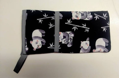Heat resistant curling iron, hair straightener case, panda and bamboo