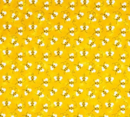 Potato Bag in a Yellow Honey bee Fabric Print by Sewuseful Studios LLC