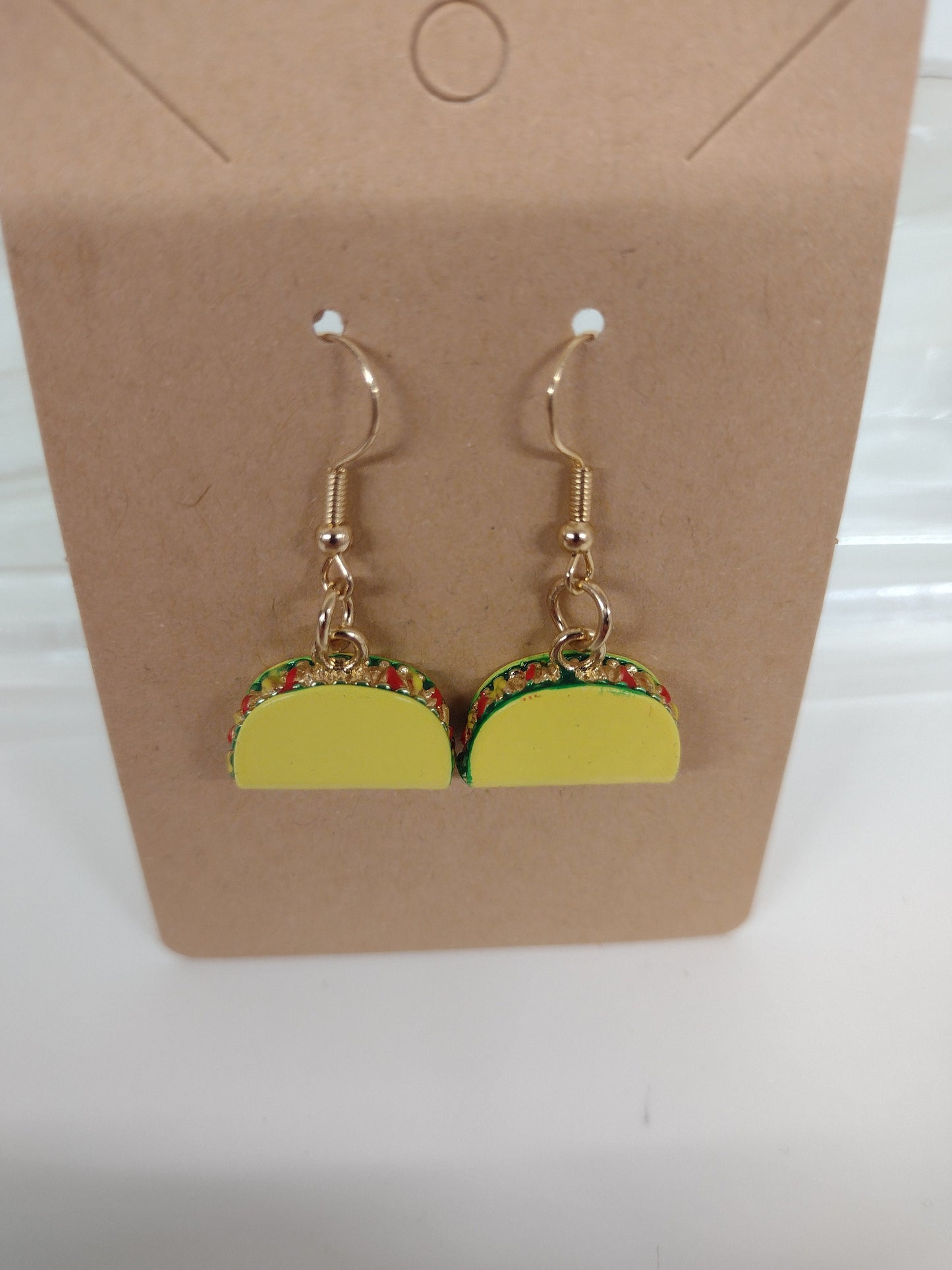 Gold Dangle Earrings Mini Tacos