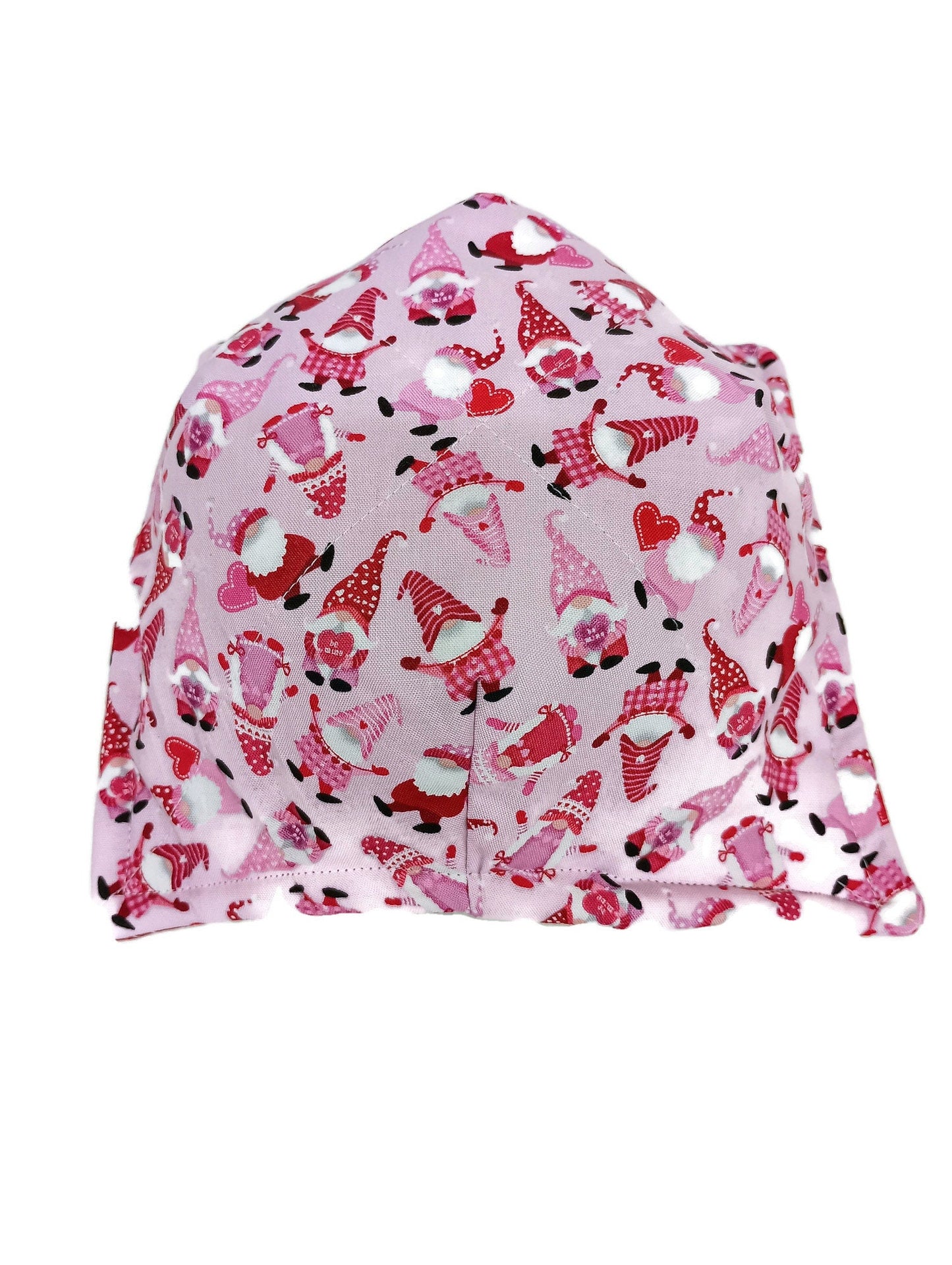 Bowl Cozy Valentines Day Microwave Safe Cotton Hot Soup Bowl Pot Holder in a Miniature Gnome and Love Fabric Print