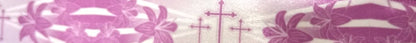 Easter Purple Cross and lilies Ribbon Lanyard with Plastic Badge or ID Holder