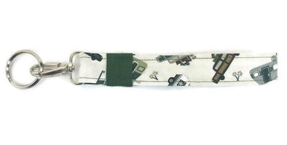 RV Camper Fabric Keychain with Lobster clip and ring
